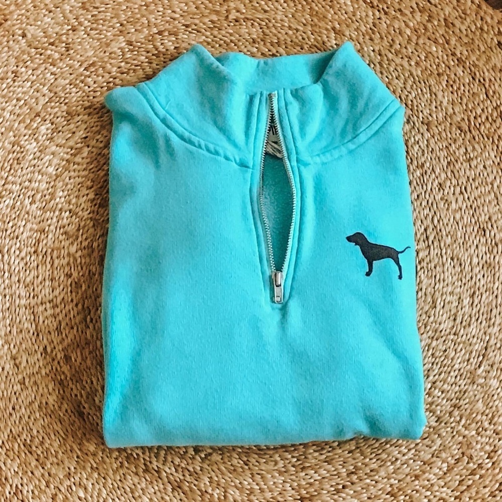 VS PINK Turquoise and Leopard print zip SWEATSHIRT - Picture 3 of 3